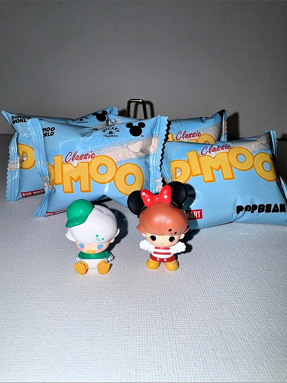 POP MART Dimoo World x Disney Classic Pop Bean Bundle - 4 Sealed, 2 Figures